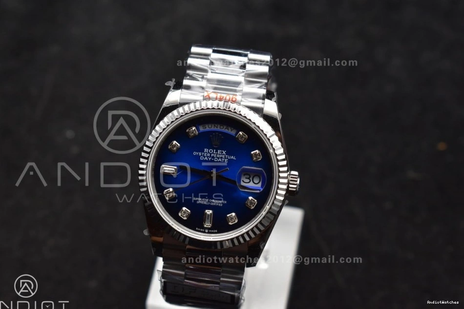 Diamond Dial 904L Bracelet Blue (Gain 36 Edition QF V5 vr3255 677 SS DayDate on Best President FlexibleFit Weight) Steel 0121